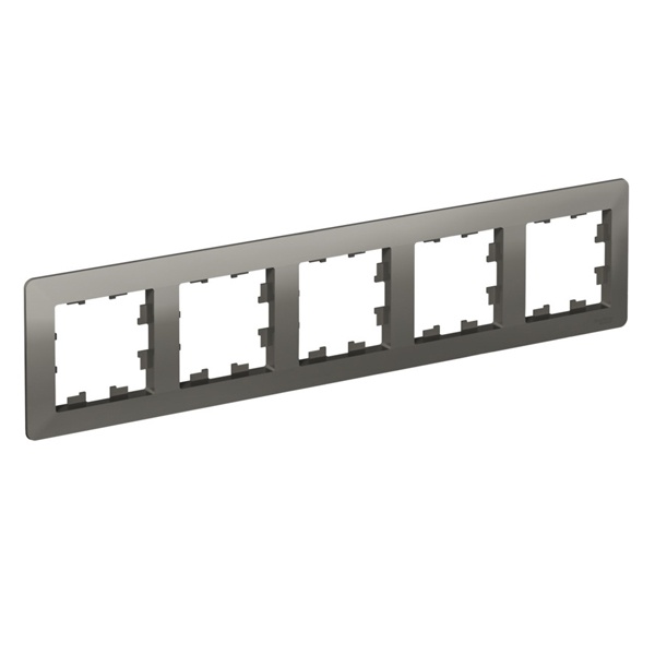 Рамка SE AtlasDesign Air 5 постов, сталь/дымчатый черный