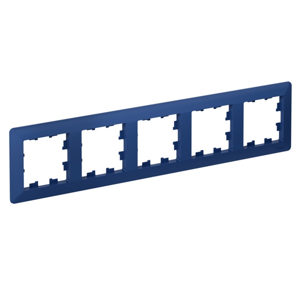 Рамка SE AtlasDesign Air 5 постов, аквамарин/дымчатый черный