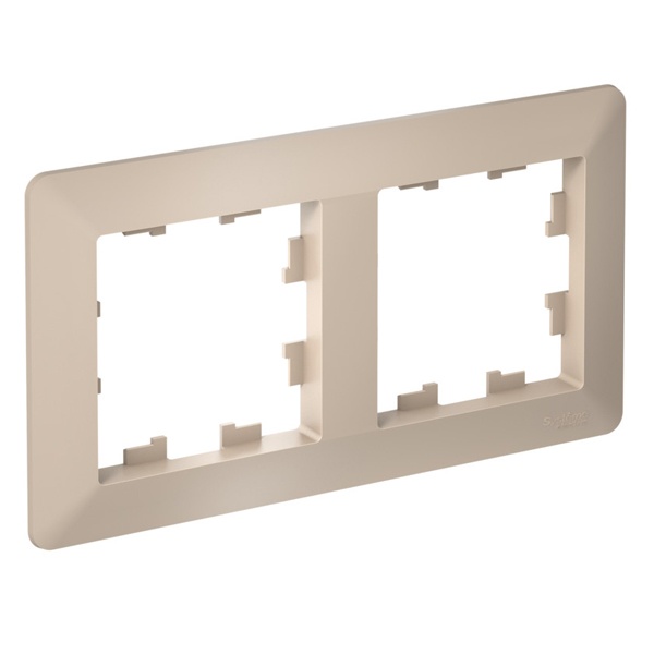 Рамка SE AtlasDesign Air 2 поста, песочный/дымчатый белый