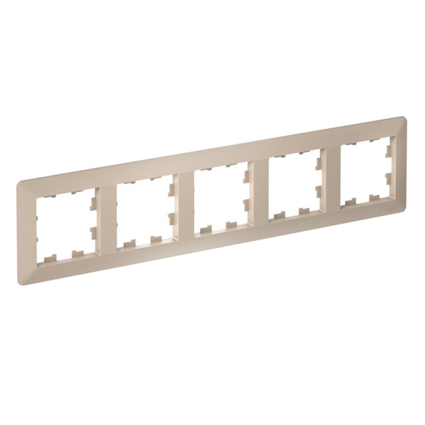 Рамка SE AtlasDesign Air 5 постов, песочный/дымчатый белый