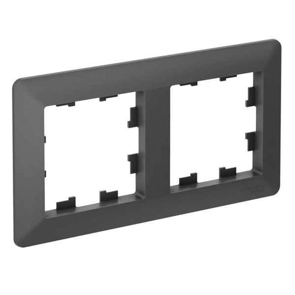 Рамка SE AtlasDesign Air 2 поста, базальт/дымчатый черный