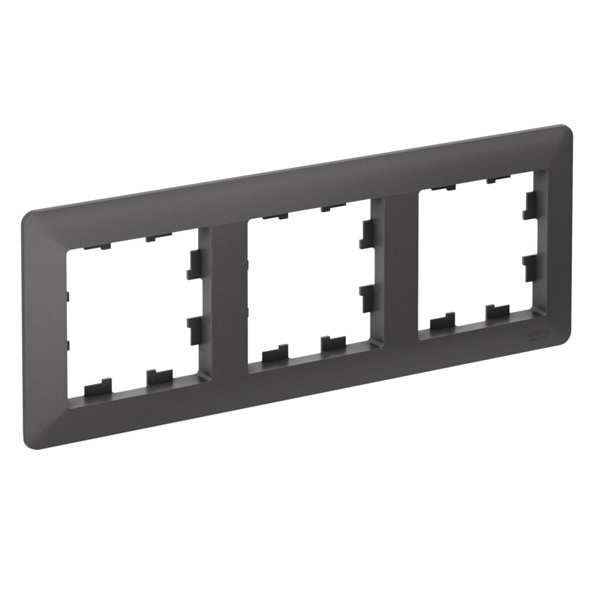 Рамка SE AtlasDesign Air 3 поста, базальт/дымчатый черный