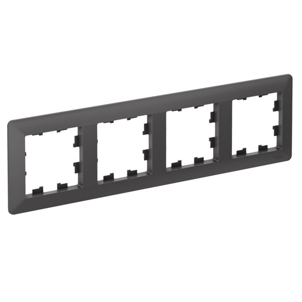 Рамка SE AtlasDesign Air 4 поста, базальт/дымчатый черный