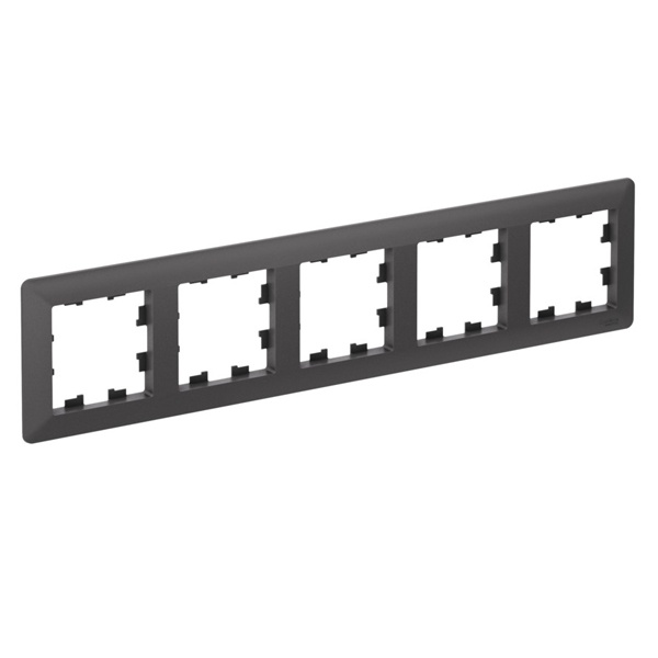 Рамка SE AtlasDesign Air 5 постов, базальт/дымчатый черный