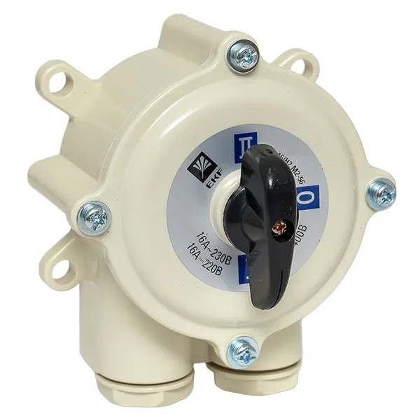 Пакетный переключатель EKF PROxima ПП 3-16/Н2 М2 3П 16А пластиковый корпус IP56