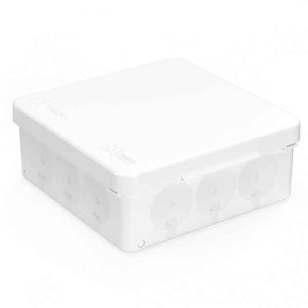 Коробка распределительная Промрукав 100х100х40 двухкомпонентная безгалогенная (HF) белая [упак 90шт]