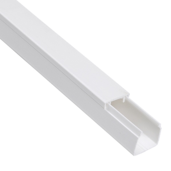 Кабель-канал ИЭК с крышкой 16х16 ПВХ белый 2м/шт [уп.84м] Ecoline (кабельный короб)