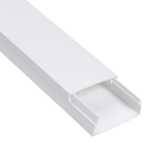 Кабель-канал ИЭК с крышкой 40х16 ПВХ белый 2м/шт [уп.30м] Ecoline (кабельный короб)