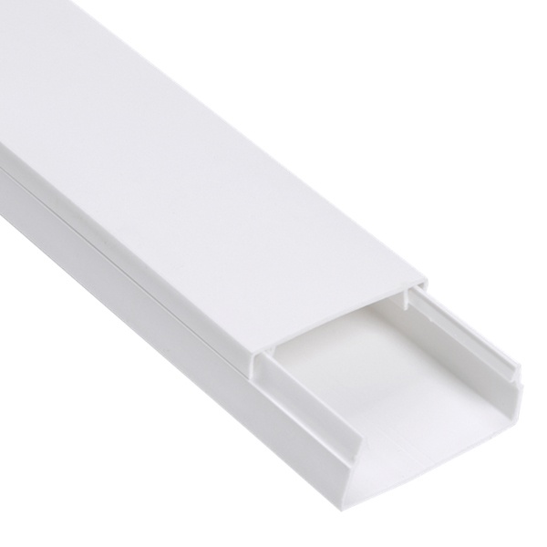 Кабель-канал ИЭК с крышкой 40х25 ПВХ белый 2м/шт [уп.24м] Ecoline (кабельный короб)