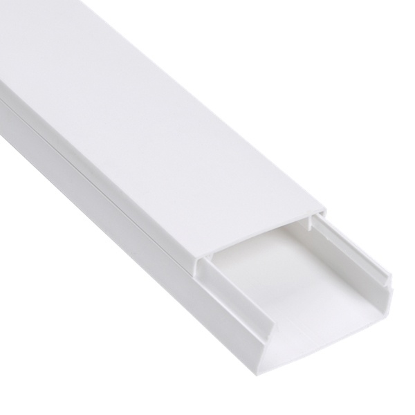 Кабель-канал ИЭК с крышкой 40х40 ПВХ белый 2м/шт [уп.24м] Ecoline (кабельный короб)