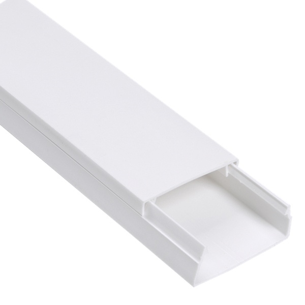 Кабель-канал ИЭК с крышкой 80х60 ПВХ белый 2м/шт [уп.8м] Ecoline (кабельный короб)