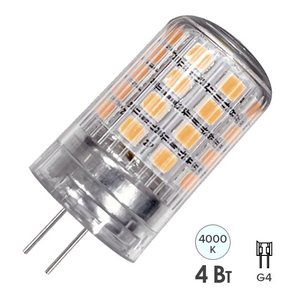 Лампа светодиодная капсула Osram LSPIN 100 4W 4000K 230V G4 450Lm d18x39mm холодный свет