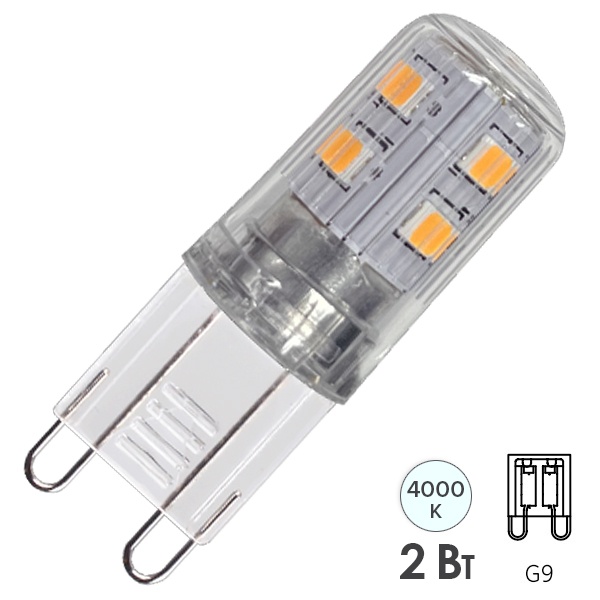 Лампа светодиодная капсула Osram LSPIN 2W/840 4000K 220V G9 200Lm d14x43mm холодный свет