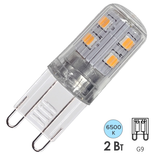 Лампа светодиодная капсула Osram LSPIN 2W/865 6500K 220V G9 200Lm d14x43mm дневной свет