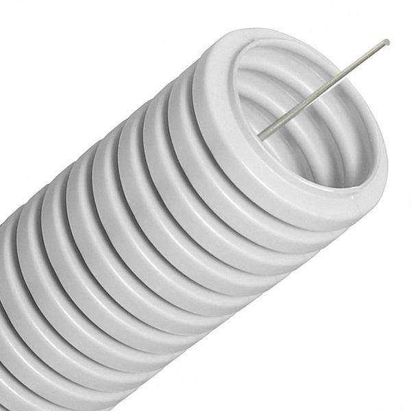 Труба гофрированная ПВХ Промрукав 16 мм тяжёлая 750 Н серая с/з [бухта 50м] (гофра для кабеля)