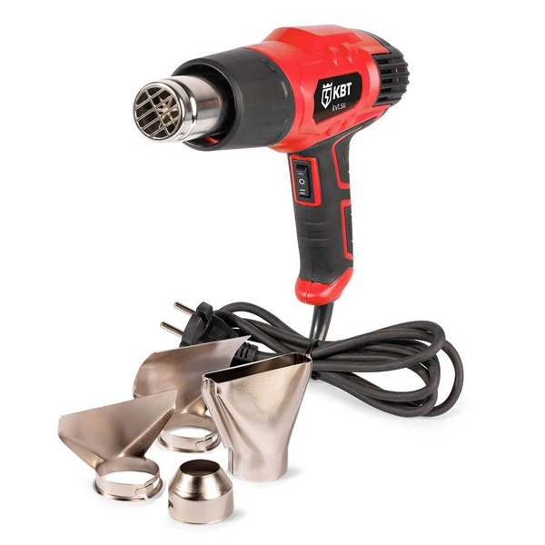 Фен строительный технический КВТ ТТ-2000-1 Профи с комплектом из 4 насадок