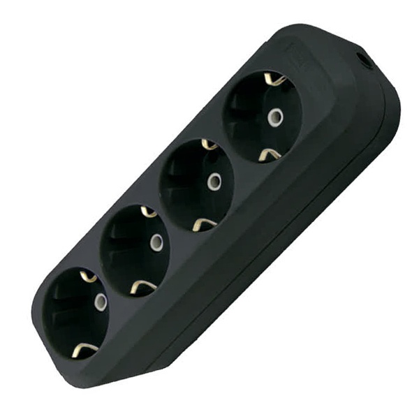 Колодка TDM розеточная 4 гнезда 2П+3 16А 250В черная