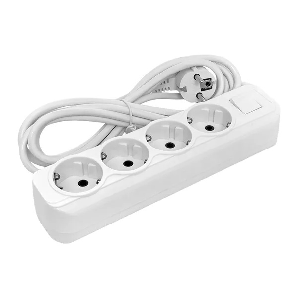 Удлинитель EKF Эксперт 4х2P+PE с выключателем 3м 3х1мм2 16А/3,5Вт белый