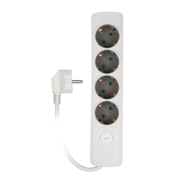 Удлинитель JazzWay ET-04-500W 4х2Р+Е 5м 3х1 мм2 16А с выключателем белый