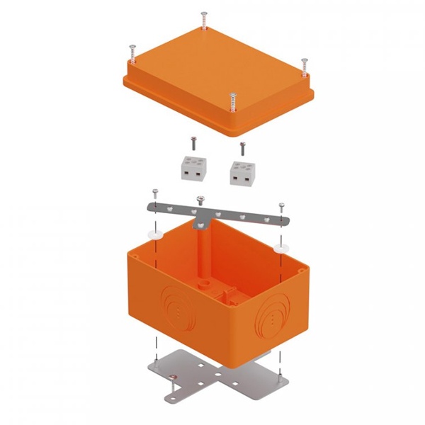 Коробка огнестойкая Промрукав 150х110х90 мм для открытой проводки E15-E120 RAL2004