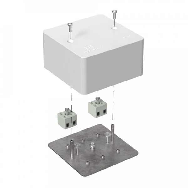 Коробка огнестойкая Промрукав 85х85х45 для кабель-канала 40-0460-FR2.5-4 Е15-Е60 (латунь)