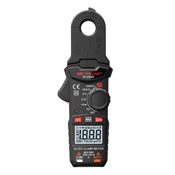 Токовые клещи КВТ цифровые КТ 200D Proline с автоматическим выбором пределов измерений бесконтактные