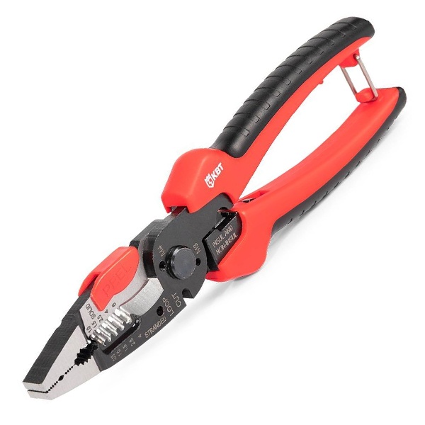 Мультитул-пассатижи КВТ 215 мм Профи с функцией опрессовки, снятия изоляции и резки