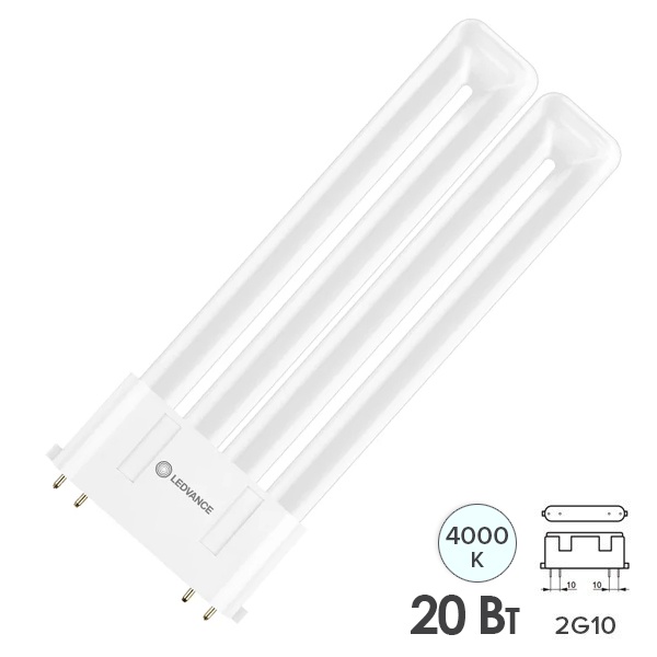 Лампа компактная светодиодная Ledvance DULUX F 36 LED 20W/840 4000K 2G10 2500Lm (ЭПРА-220V)