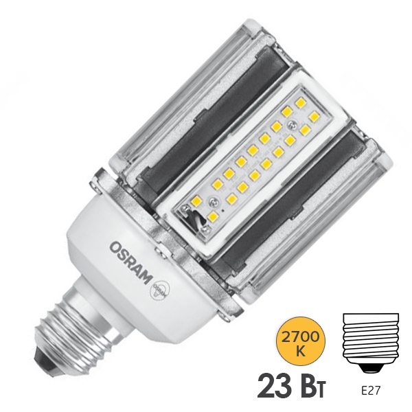 Лампа светодиодная Osram HQL LED PRO 23W/827 2700K 230V E27 2700Lm L168x75mm (замена ртутной лампы)