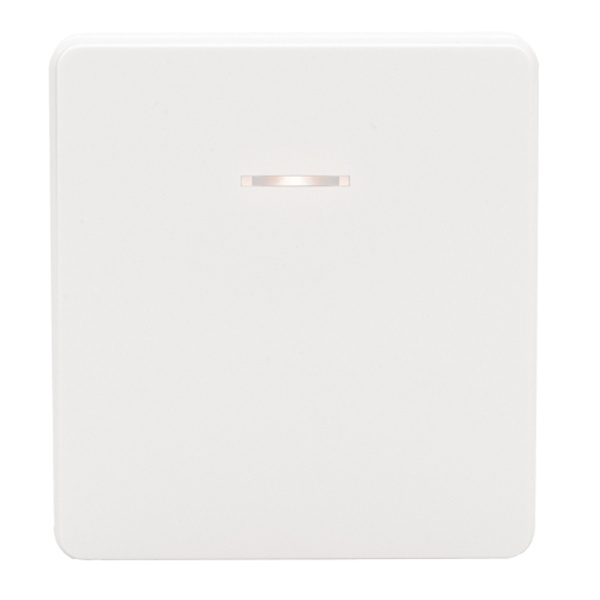 Выключатель одноклавишный с подсветкой Kranz Miele Round 10А с рамкой перламутр