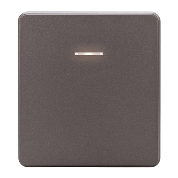 Выключатель одноклавишный с подсветкой Kranz Miele Round 10А с рамкой титан