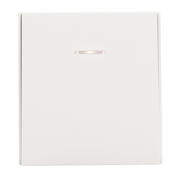 Выключатель одноклавишный с подсветкой Kranz Miele Strong 10А с рамкой жемчуг