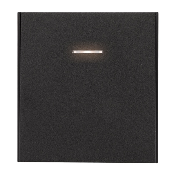 Выключатель одноклавишный с подсветкой Kranz Miele Strong 10А с рамкой антрацит