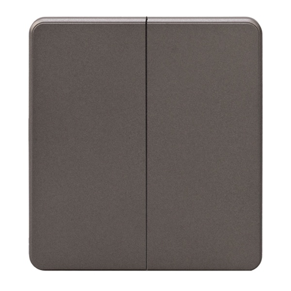 Выключатель двухклавишный Kranz Miele Round 10А с рамкой титан