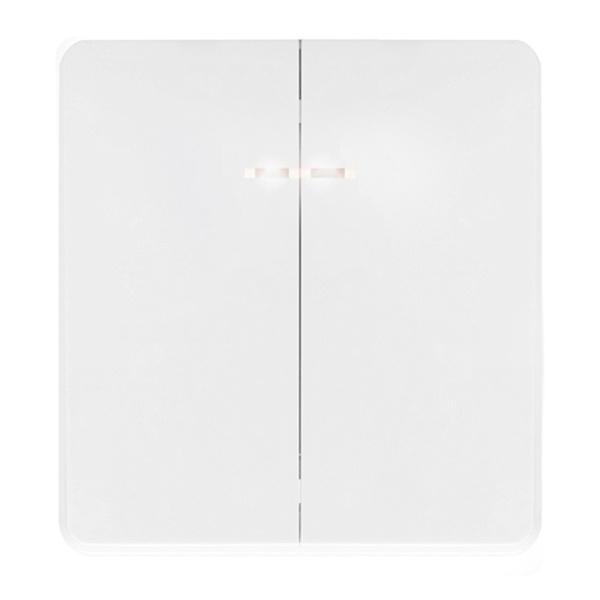 Выключатель двухклавишный с подсветкой Kranz Miele Round 10А с рамкой перламутр