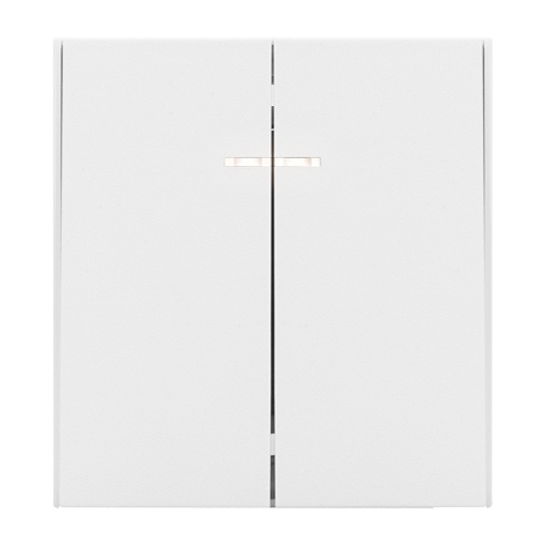 Выключатель двухклавишный с подсветкой Kranz Miele Strong 10А с рамкой жемчуг