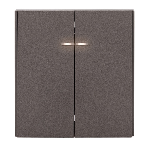 Выключатель двухклавишный с подсветкой Kranz Miele Strong 10А с рамкой графит