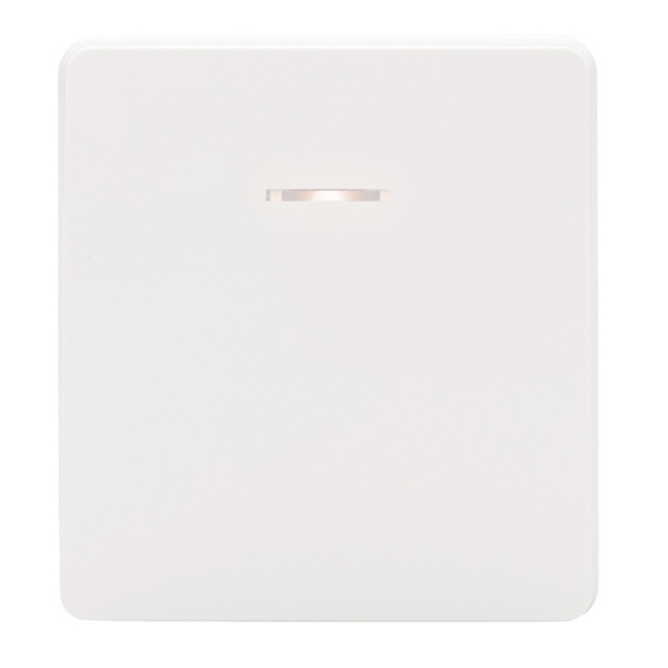 Переключатель одноклавишный с подсветкой Kranz Miele Round 10А с рамкой перламутр