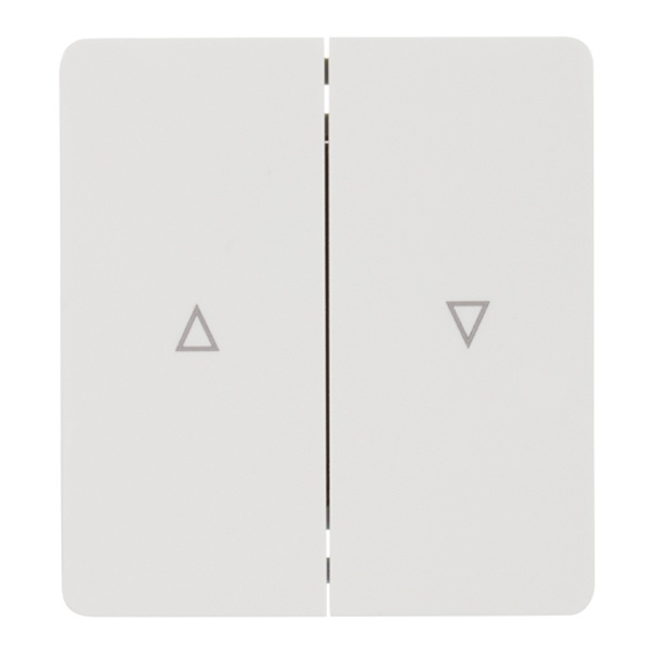 Двухклавишный кнопочный выключатель для управления жалюзи Kranz Miele Round 10А с рамкой перламутр