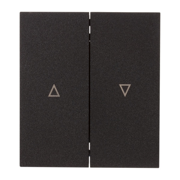 Двухклавишный кнопочный выключатель для управления жалюзи Kranz Miele Strong 10А с рамкой антрацит