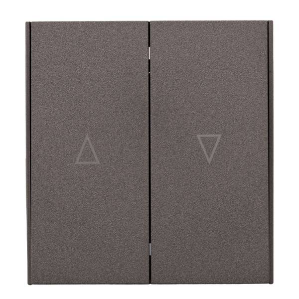 Двухклавишный кнопочный выключатель для управления жалюзи Kranz Miele Strong 10А с рамкой графит