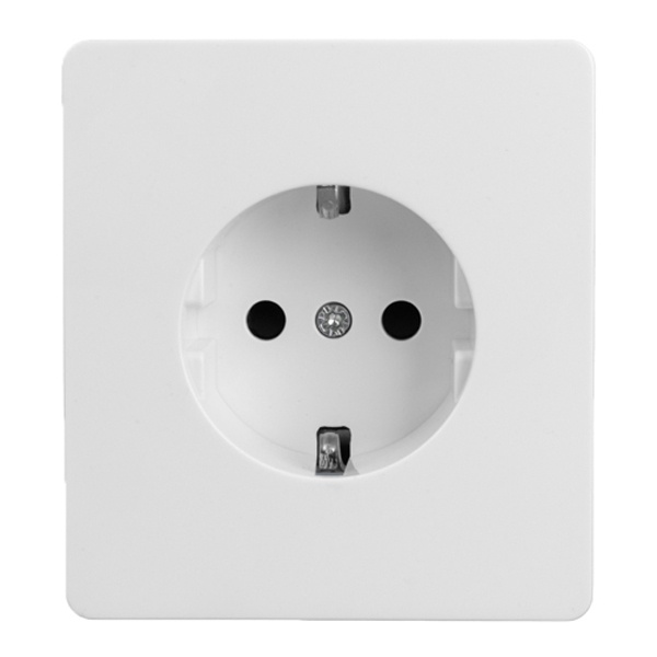 Розетка с заземлением Kranz Miele Round 16А со шторками с рамкой перламутр