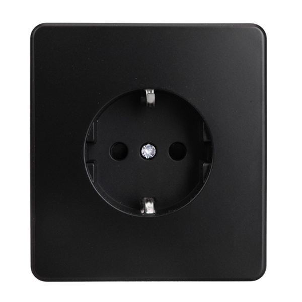 Розетка с заземлением Kranz Miele Round 16А со шторками с рамкой оникс