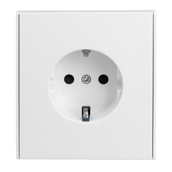 Розетка с заземлением Kranz Miele Strong 16А со шторками с рамкой жемчуг