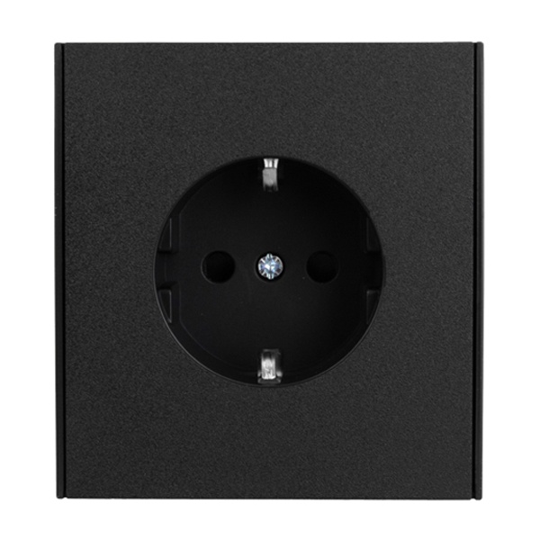 Розетка с заземлением Kranz Miele Strong 16А со шторками с рамкой антрацит