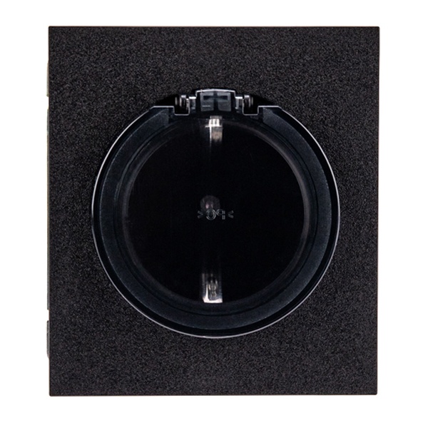 Розетка с заземлением Kranz Miele Strong 16А со шторками и крышкой с рамкой антрацит