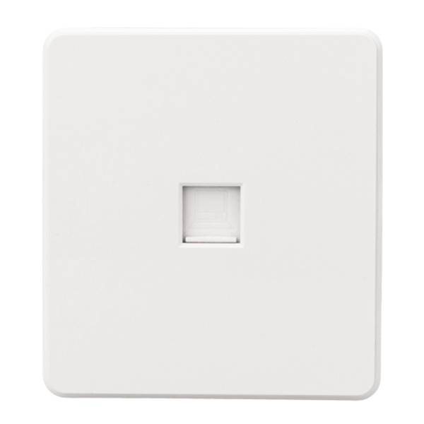 Розетка компьютерная Kranz Miele Round RJ45 кат 6 с рамкой перламутр