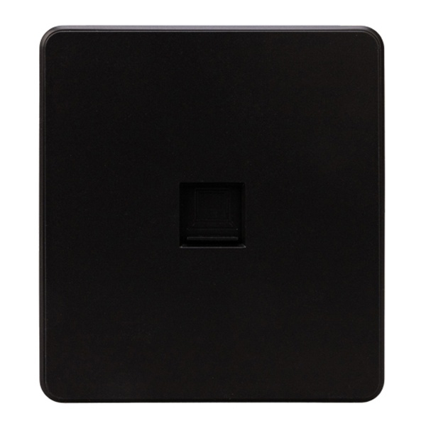 Розетка компьютерная Kranz Miele Round RJ45 кат 6 с рамкой оникс