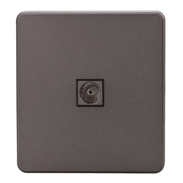 Розетка TV Kranz Miele Rjund с рамкой титан