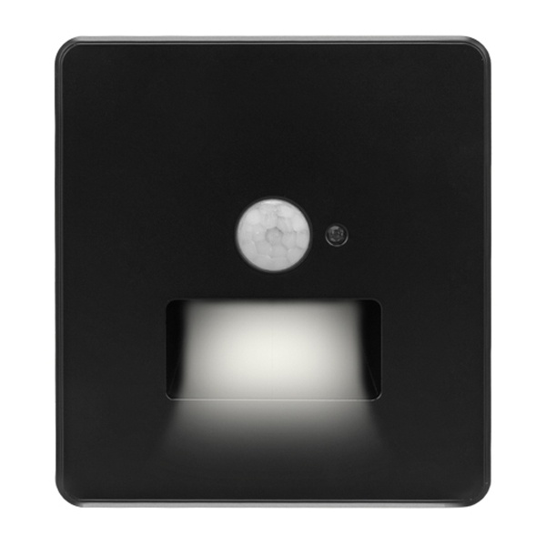 Подсветка настенная Kranz Miele Round для ног с датчиками движения и освещенности с рамкой оникс